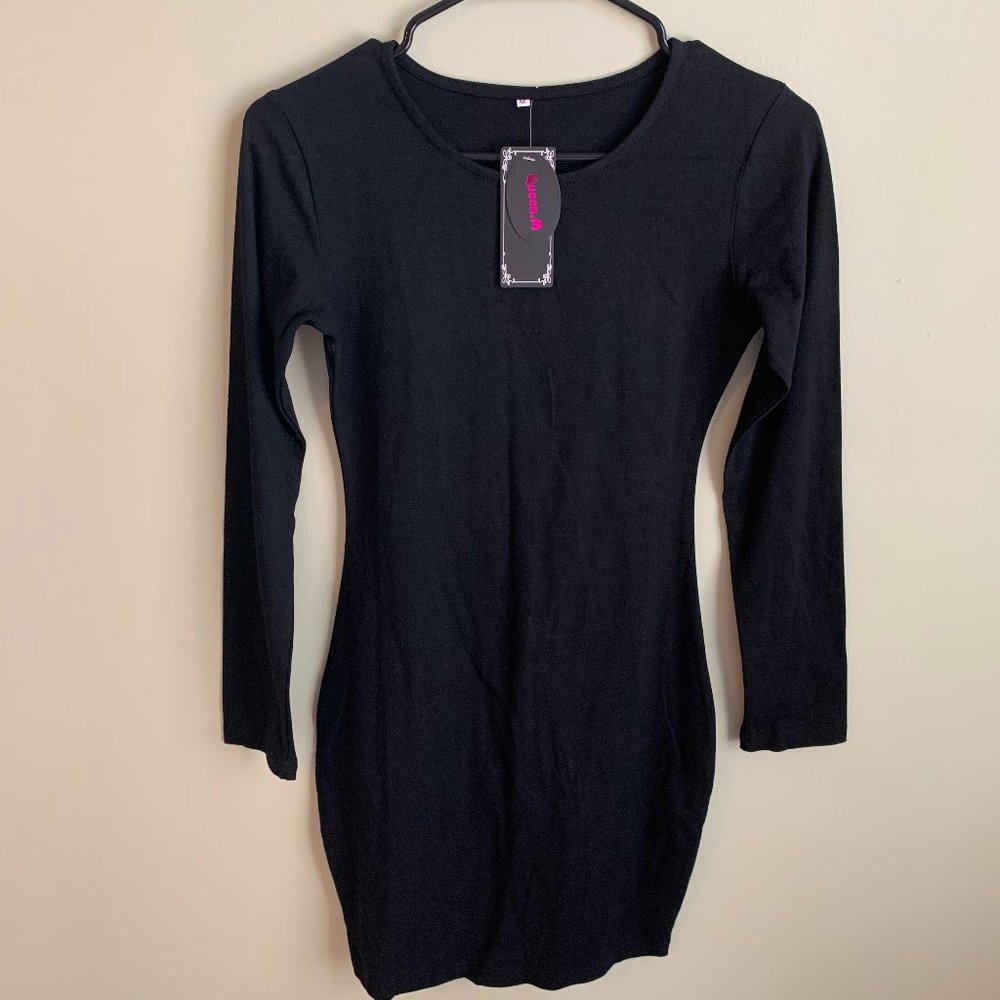 Black Bodycon Dress - Size M